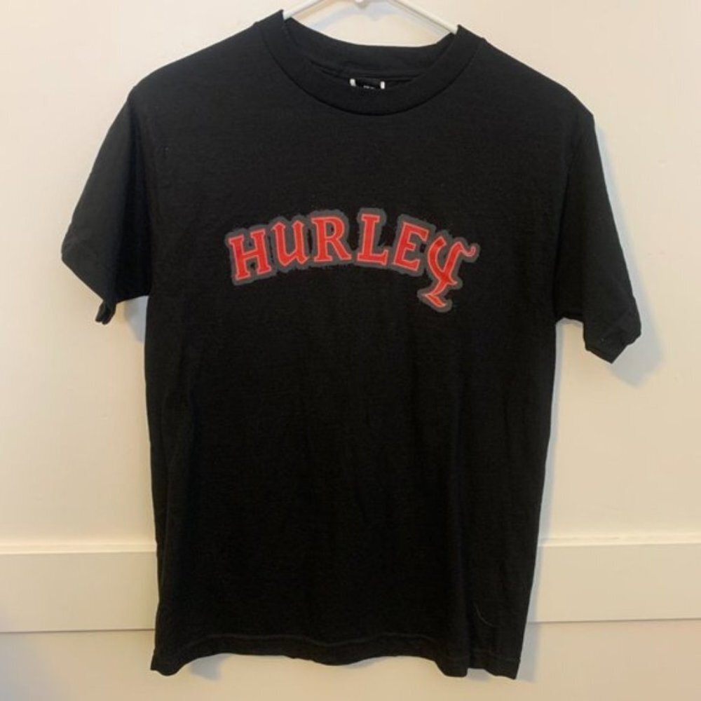 Hurley Black & Red Logo Short Sleeve Shirt